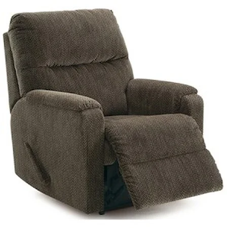 Casual Rocker Recliner with Padded Track Arms